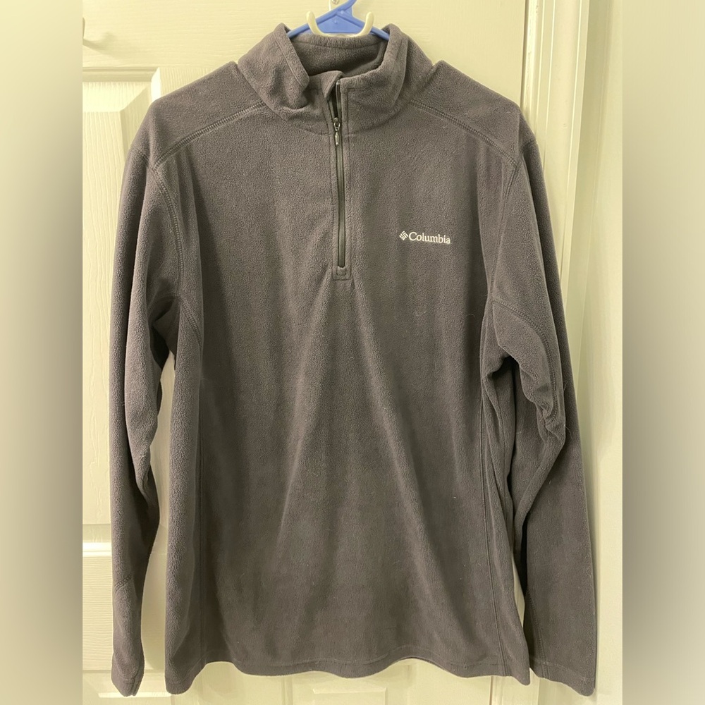 Columbia Fleece mens large gray layering quarter zip